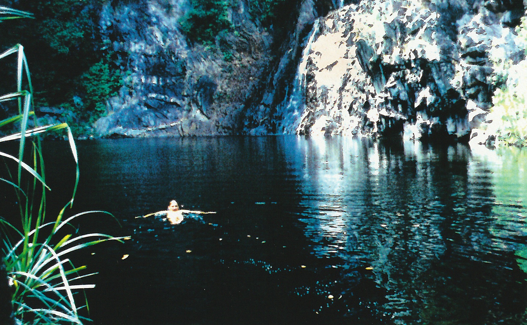 Swimming at Sandy Creek Falls.